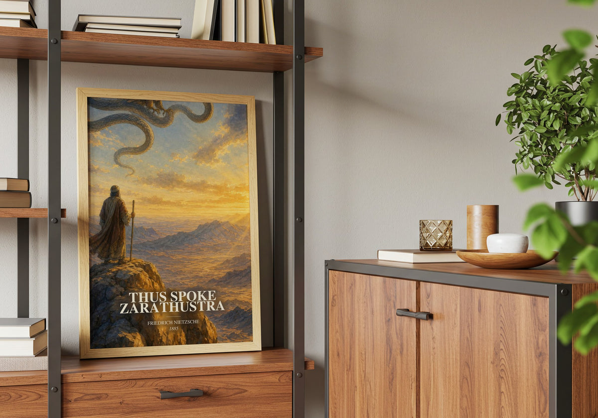 Thus Spoke Zarathustra book watercolour illustration paper finish options – matte satin gloss