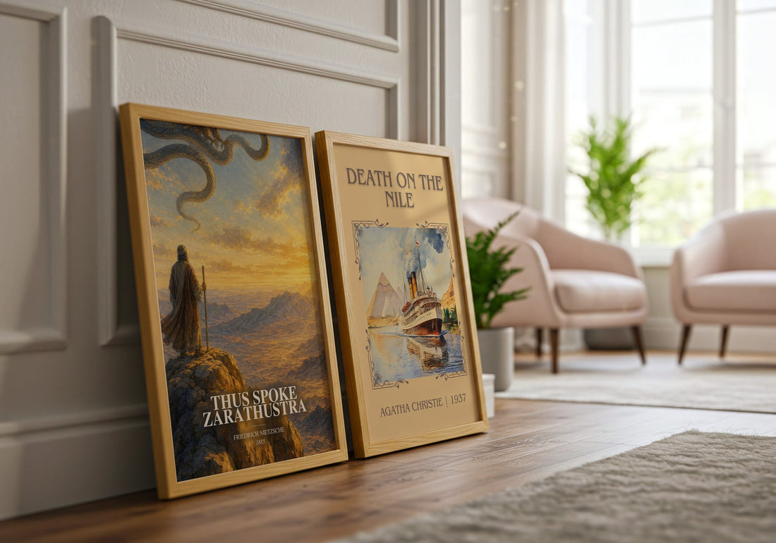 Thus Spoke Zarathustra watercolour print framed by window – literary home decor