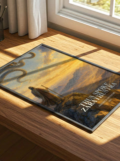 Thus Spoke Zarathustra watercolour book poster framed on wall – philosophy wall art