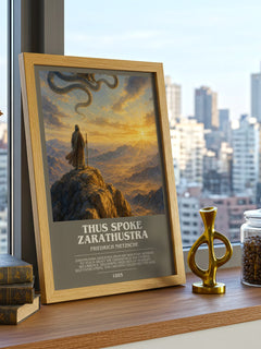 Thus Spoke Zarathustra bookish print framed by window – literary home decor