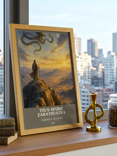 Thus Spoke Zarathustra book cover print framed by window – literary home decor