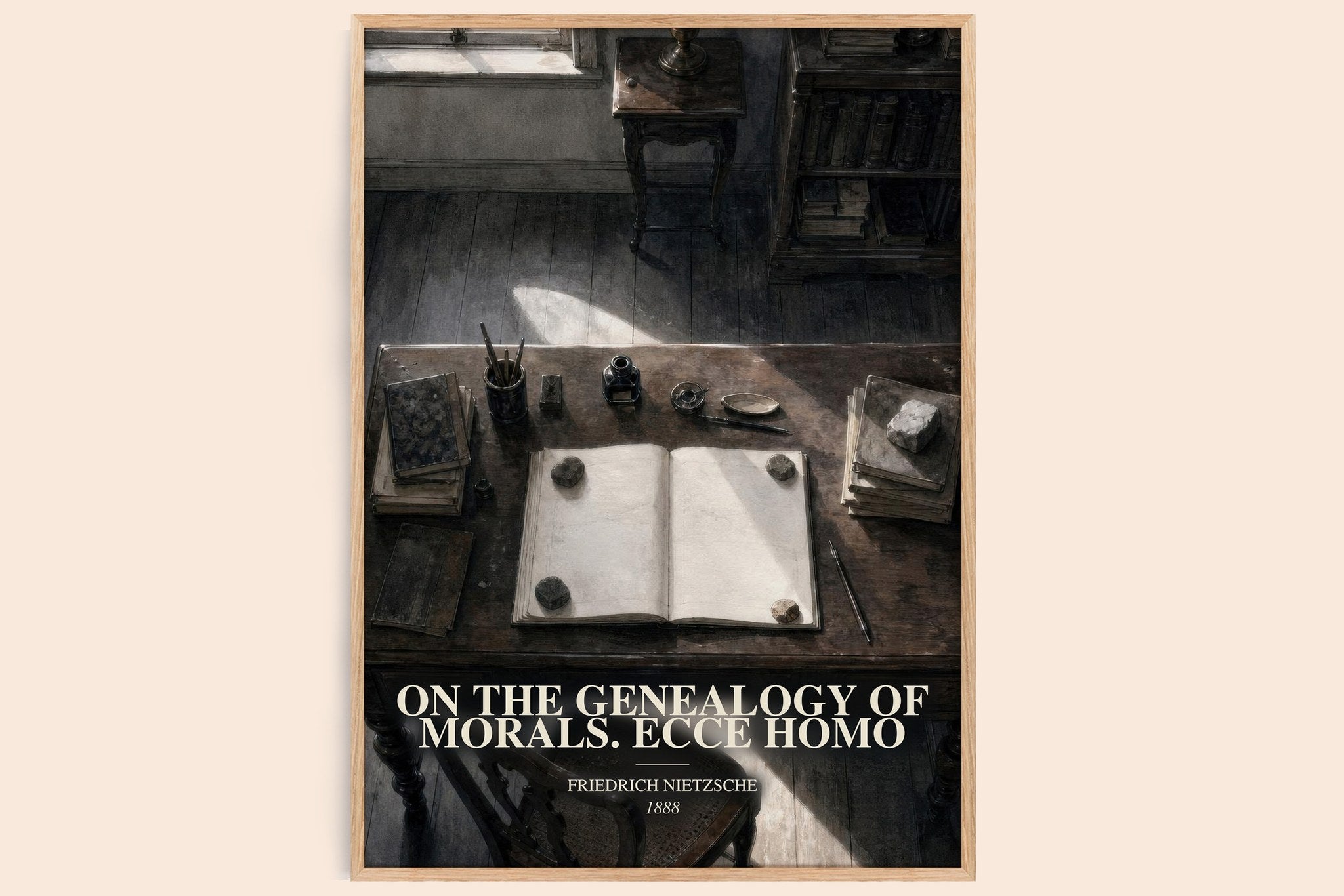 On the genealogy of morals.  Ecce Homo Book Watercolour Illustration by Friedrich Nietzsche