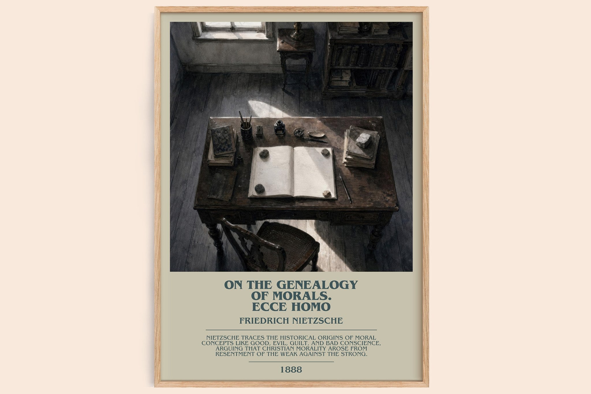 On the genealogy of morals.  Ecce Homo Bookish Wall Art by Friedrich Nietzsche