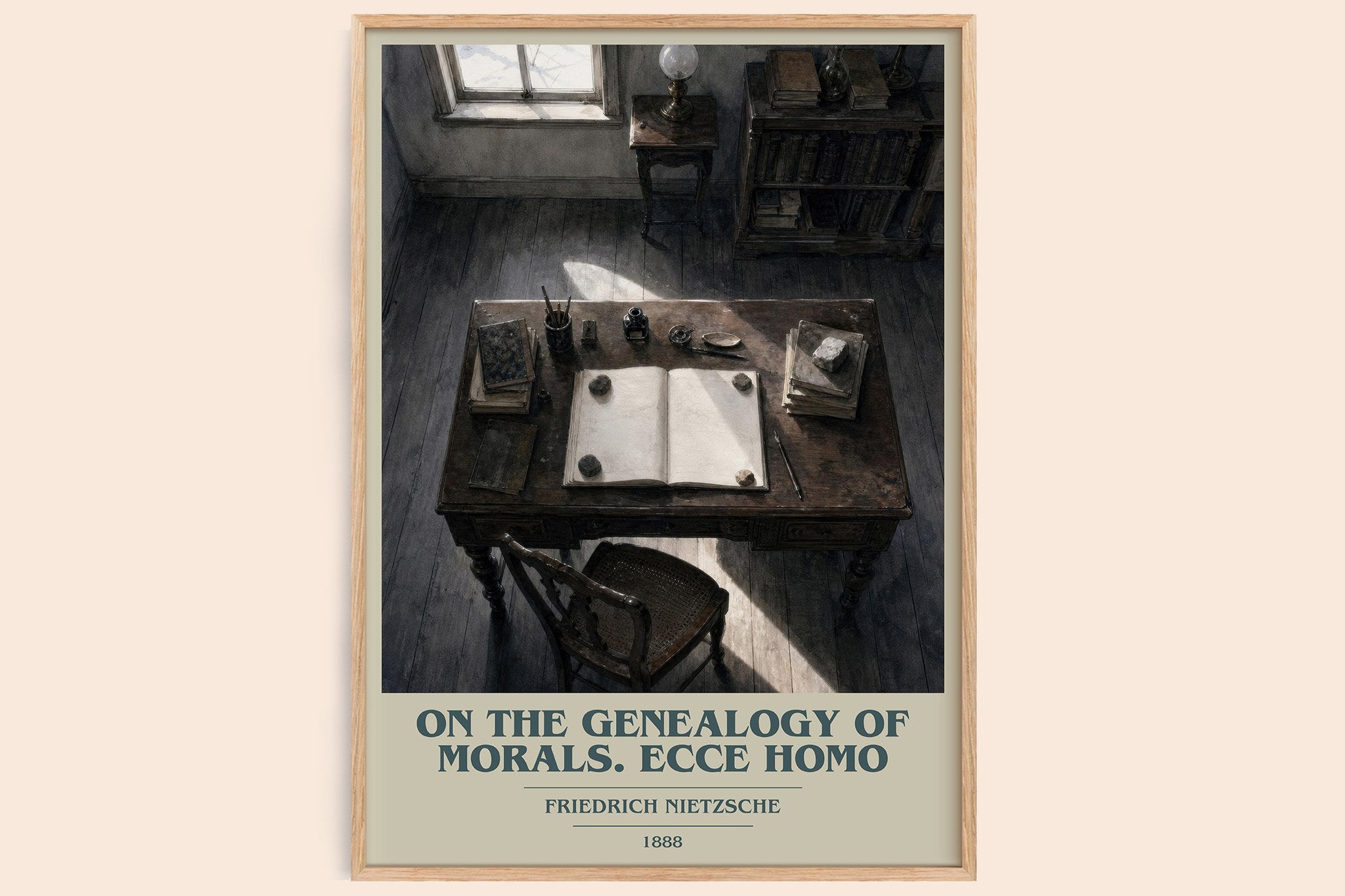On the genealogy of morals.  Ecce Homo Book Cover Poster by Friedrich Nietzsche