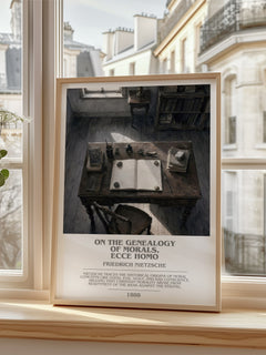 On the genealogy of morals.  Ecce Homo bookish poster colour and style options – Friedrich Nietzsche book art