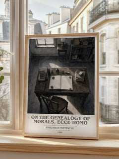 On the genealogy of morals.  Ecce Homo book cover poster colour and style options – Friedrich Nietzsche book art
