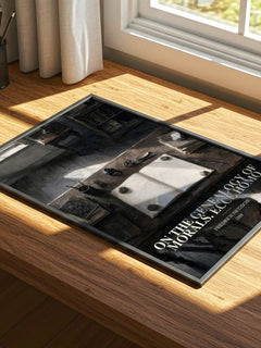 On the genealogy of morals.  Ecce Homo watercolour book poster framed on wall – philosophy wall art