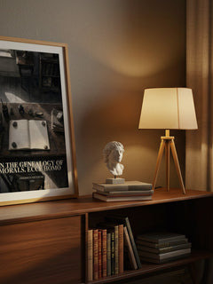 On the genealogy of morals.  Ecce Homo watercolour print on bookshelf – Friedrich Nietzsche fan gift