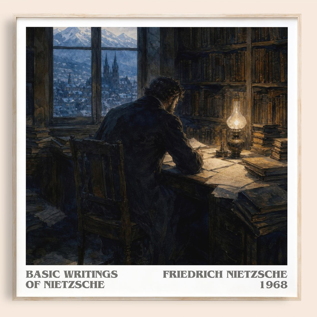 Basic writings of Nietzsche literary book poster by Friedrich Nietzsche – framed literary art print