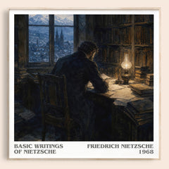 Basic writings of Nietzsche literary book poster by Friedrich Nietzsche – framed literary art print