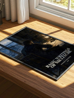 Basic writings of Nietzsche watercolour book poster framed on wall – philosophy wall art