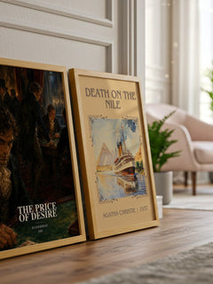 The Price of Desire watercolour print framed by window – literary home decor