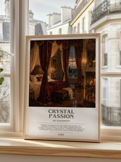 Crystal Passion bookish poster colour and style options – Jo Goodman book art