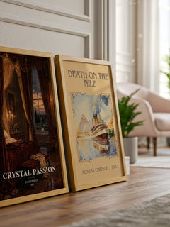 Crystal Passion watercolour print framed by window – literary home decor