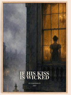 If his kiss is wicked watercolour book poster by Jo Goodman – framed literary art print