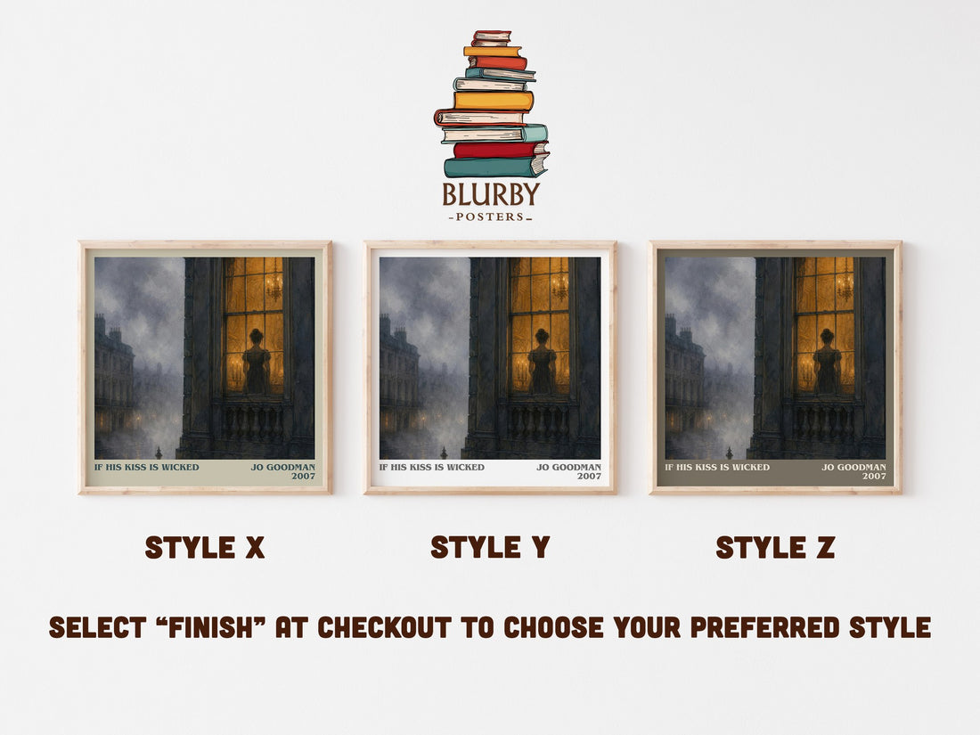 If his kiss is wicked literary print in frame leaning in hallway – romance wall art (mockup)