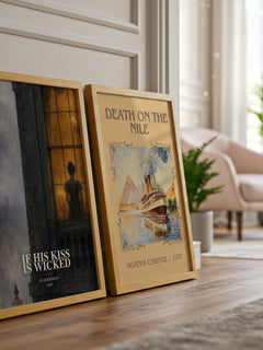 If his kiss is wicked watercolour print framed by window – literary home decor