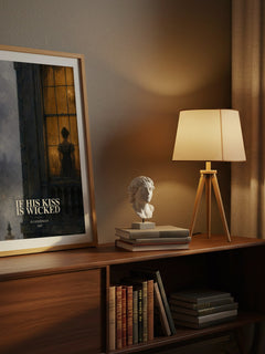 If his kiss is wicked watercolour print on bookshelf – Jo Goodman fan gift