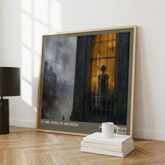 If his kiss is wicked literary print framed by window – literary home decor