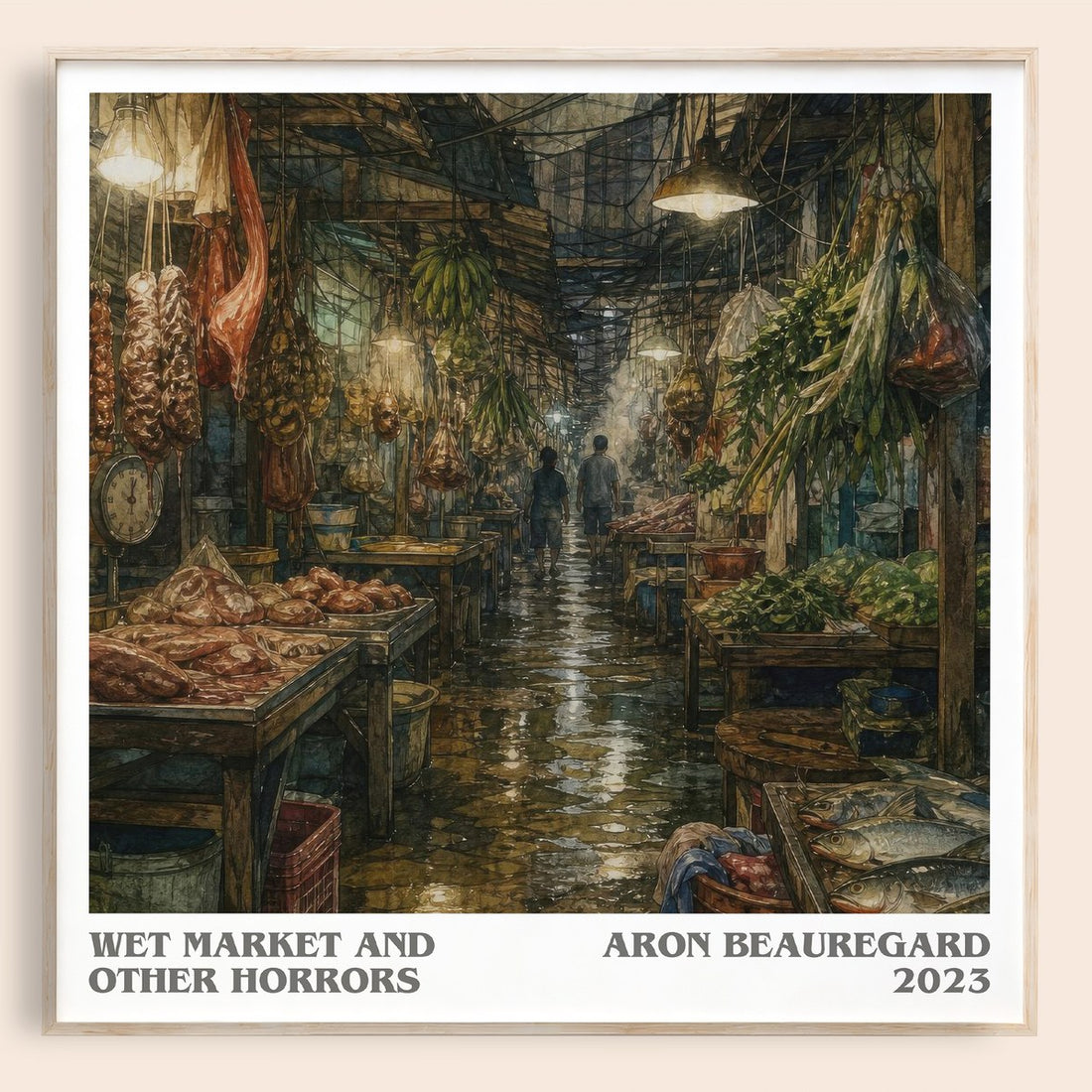 Wet Market and Other Horrors literary book poster by Aron Beauregard – framed literary art print