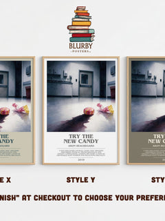 Try the New Candy bookish print in frame leaning in hallway – horror wall art