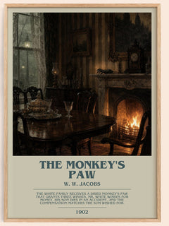 The monkey's paw bookish book poster by W. W. Jacobs – framed literary art print