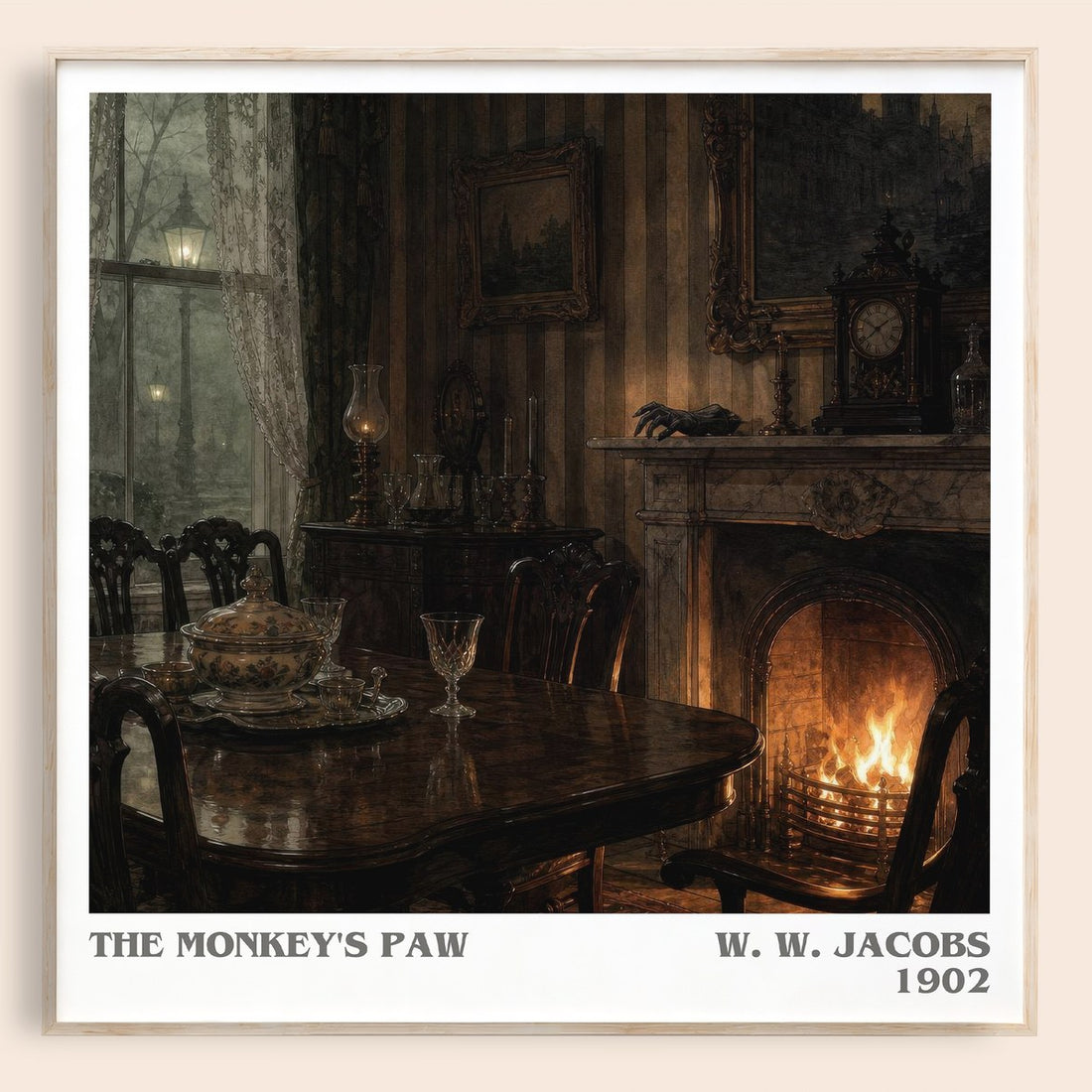 The monkey's paw literary book poster by W. W. Jacobs – framed literary art print