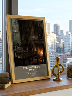 The monkey's paw book cover print framed by window – literary home decor