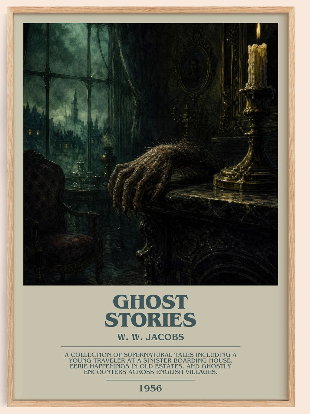 Ghost Stories bookish book poster by W. W. Jacobs – framed literary art print