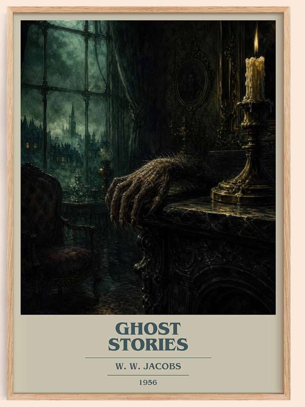 Ghost Stories book cover book poster by W. W. Jacobs – framed literary art print