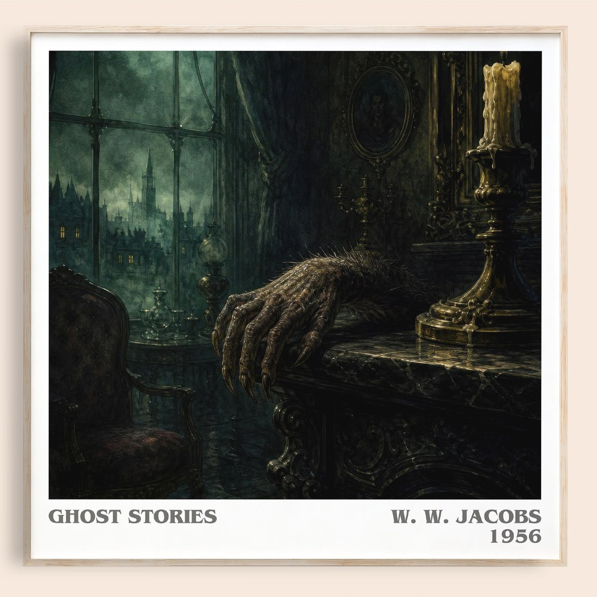 Ghost Stories literary book poster by W. W. Jacobs – framed literary art print