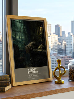 Ghost Stories book cover print framed by window – literary home decor