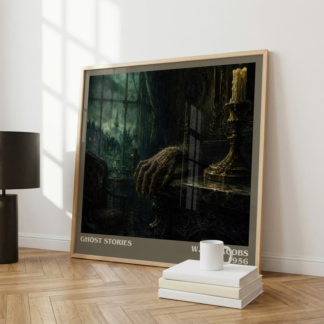 Ghost Stories literary print framed by window – literary home decor
