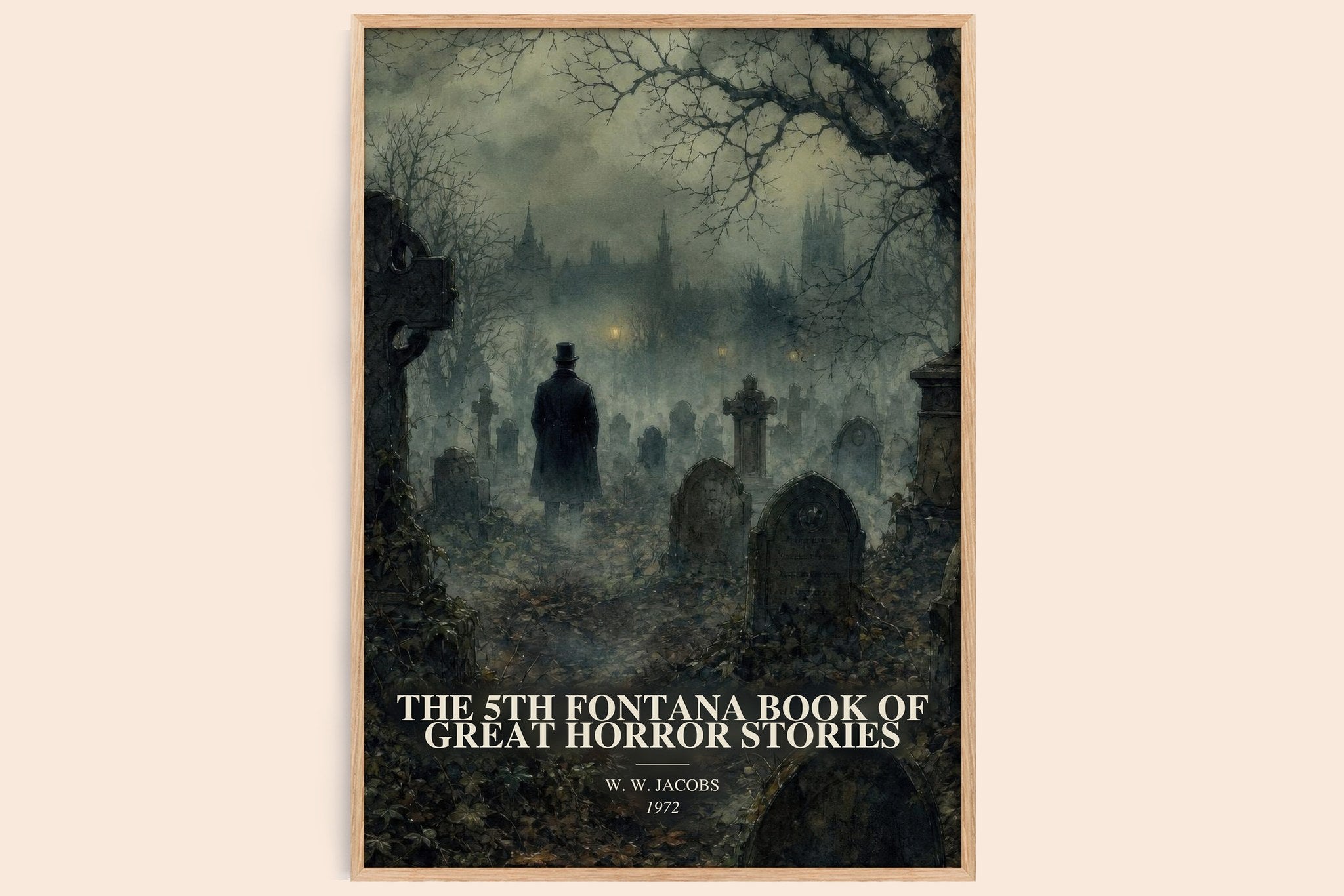 The 5th Fontana Book of Great Horror Stories Book Watercolour Illustration by W. W. Jacobs