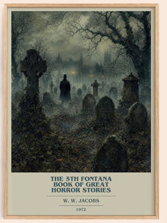 The 5th Fontana Book of Great Horror Stories book cover book poster by W. W. Jacobs – framed literary art print
