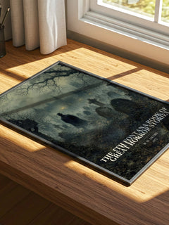 The 5th Fontana Book of Great Horror Stories watercolour book poster framed on wall – horror wall art