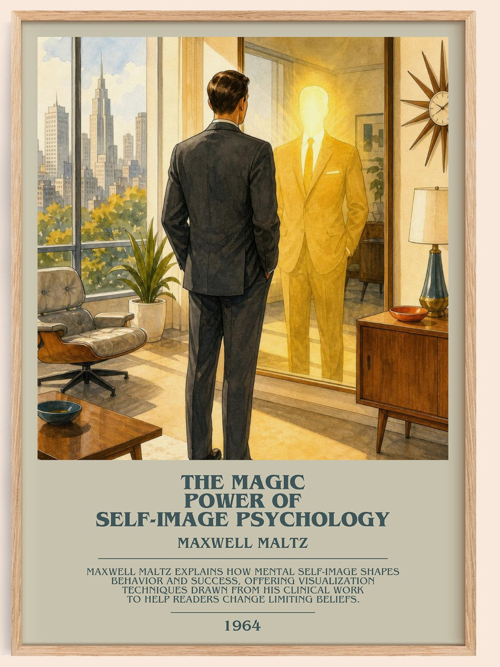 The Magic Power of Self-Image Psychology bookish book poster by Maxwell Maltz – framed literary art print