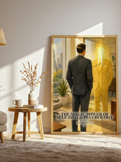 The Magic Power of Self-Image Psychology watercolour print in frame leaning in hallway – non fiction wall art