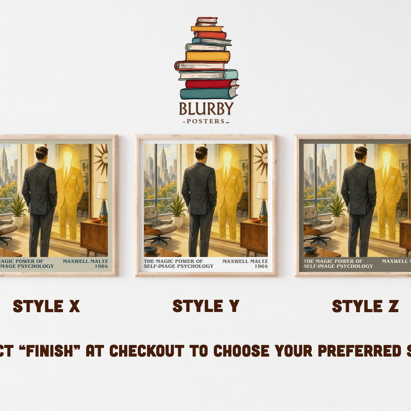The Magic Power of Self-Image Psychology literary print in frame leaning in hallway – non fiction wall art