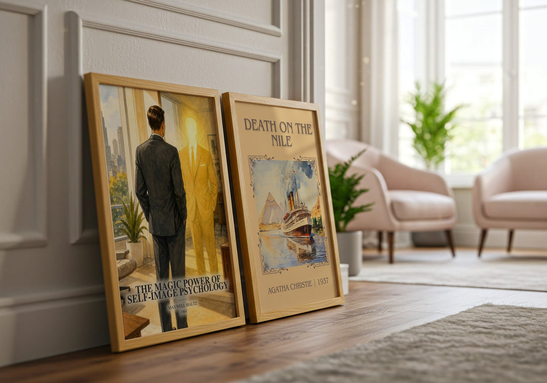 The Magic Power of Self-Image Psychology watercolour print framed by window – literary home decor