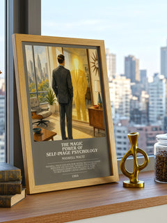 The Magic Power of Self-Image Psychology bookish print framed by window – literary home decor