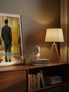 The Magic Power of Self-Image Psychology watercolour print on bookshelf – Maxwell Maltz fan gift
