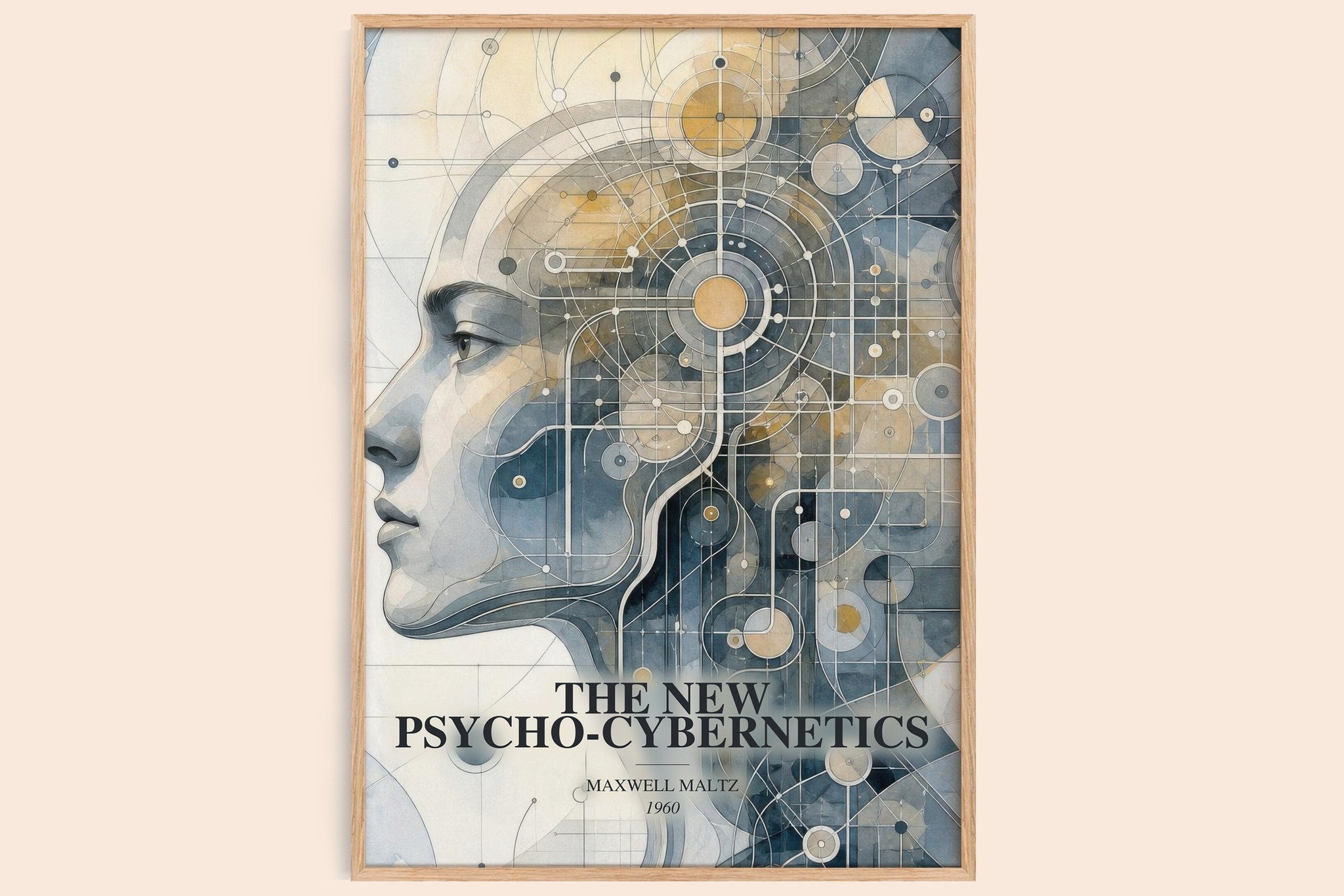 New Psycho-Cybernetics Book Watercolour Illustration by Maxwell Maltz