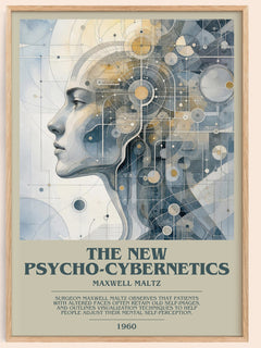 The New Psycho-Cybernetics bookish book poster by Maxwell Maltz – framed literary art print