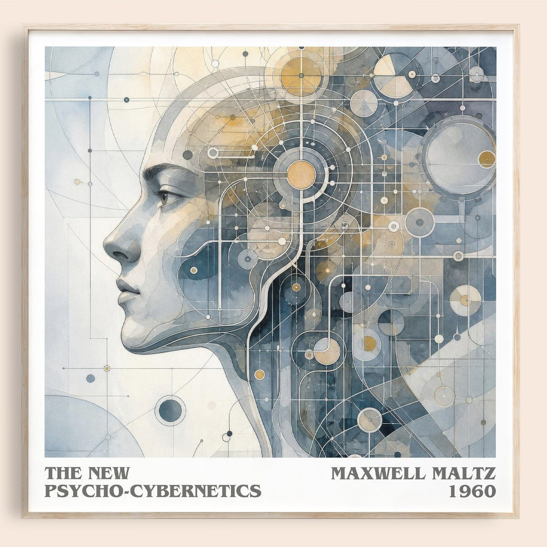 The New Psycho-Cybernetics literary book poster by Maxwell Maltz – framed literary art print