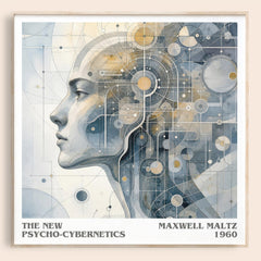 The New Psycho-Cybernetics literary book poster by Maxwell Maltz – framed literary art print