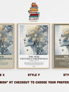 The New Psycho-Cybernetics bookish print in frame leaning in hallway – non fiction wall art
