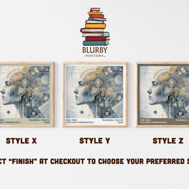 The New Psycho-Cybernetics literary print in frame leaning in hallway – non fiction wall art