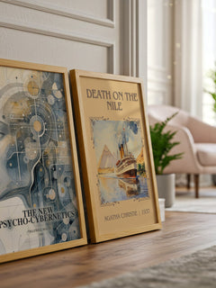 The New Psycho-Cybernetics watercolour print framed by window – literary home decor