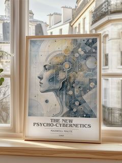 The New Psycho-Cybernetics book cover poster colour and style options – Maxwell Maltz book art